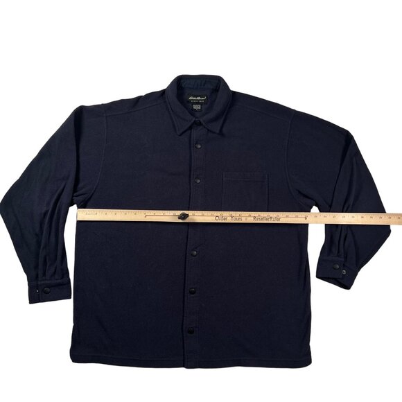 EDDIE BAUER Shirt Men's Snap-Up Long Sleeve Collared Notched Blue Large - Picture 5 of 11
